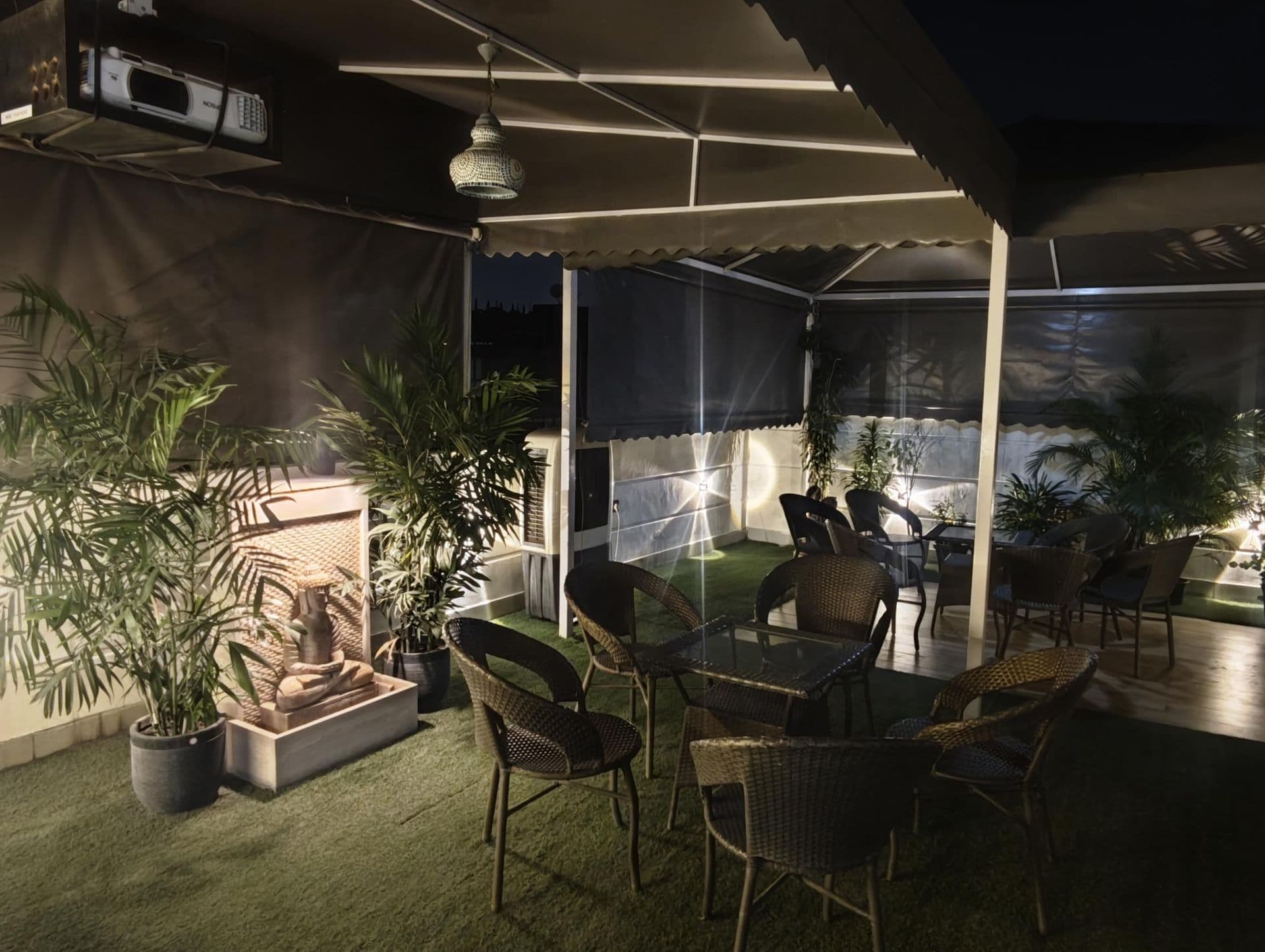 Seating among the plants
